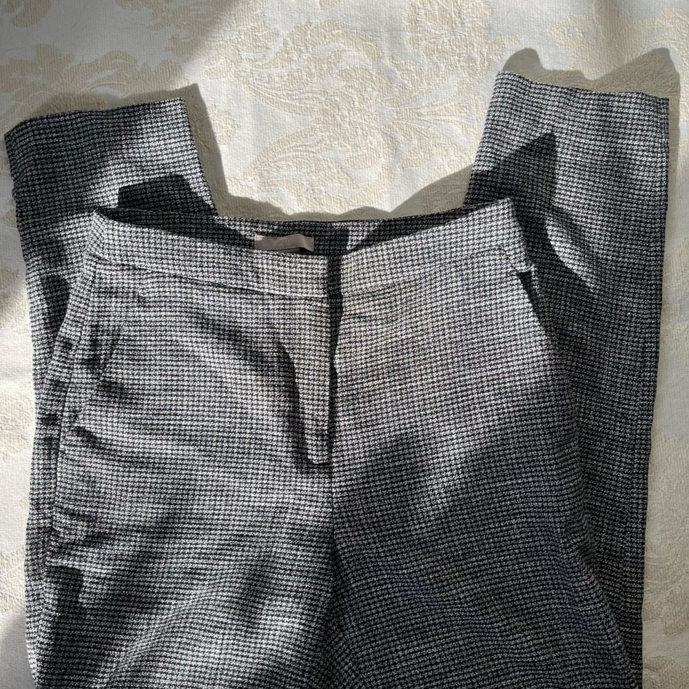 Slim black and white checkered work pants